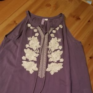 Jewel Tone Purple Junior Flowing Tank Top